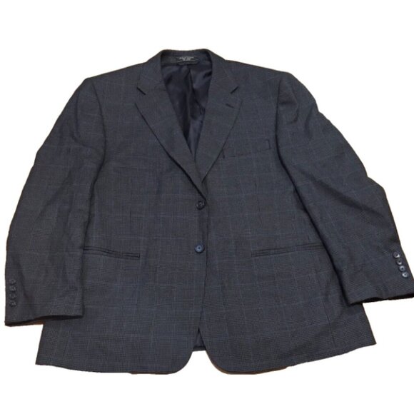 Vintage Biella Men’s Suit Jacket S/46 Reg Navy Blazer Sports Coat 100% Wool - Picture 1 of 7